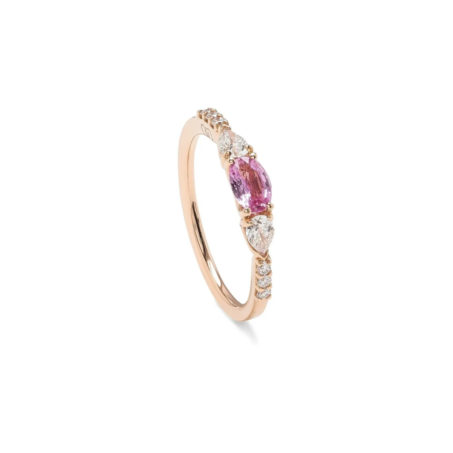 C&C Gioielli Bague en or rose, saphir rose et diamant Flash Sale