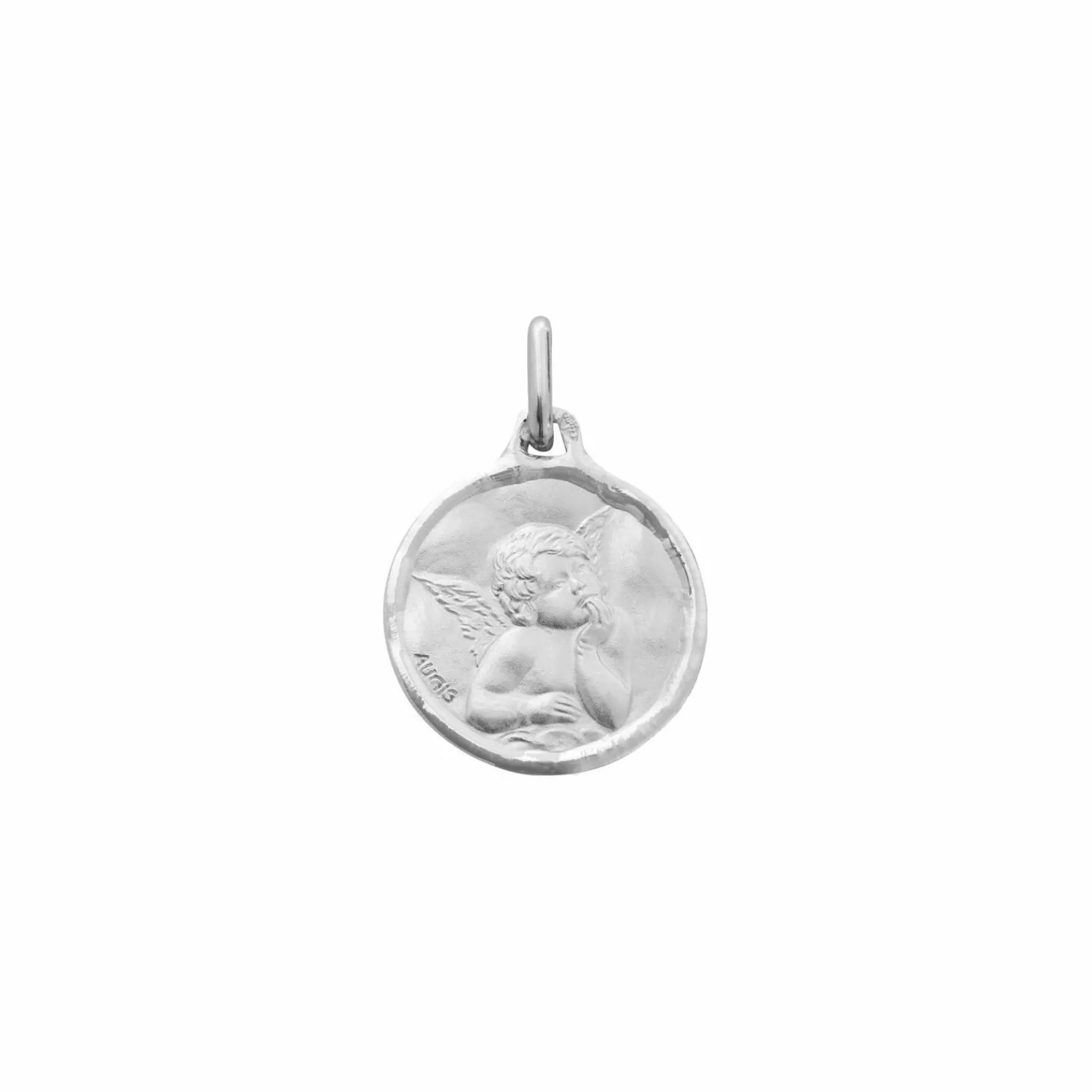 Augis Médaille Ange Raphaël en or blanc, 16mm Best Sale