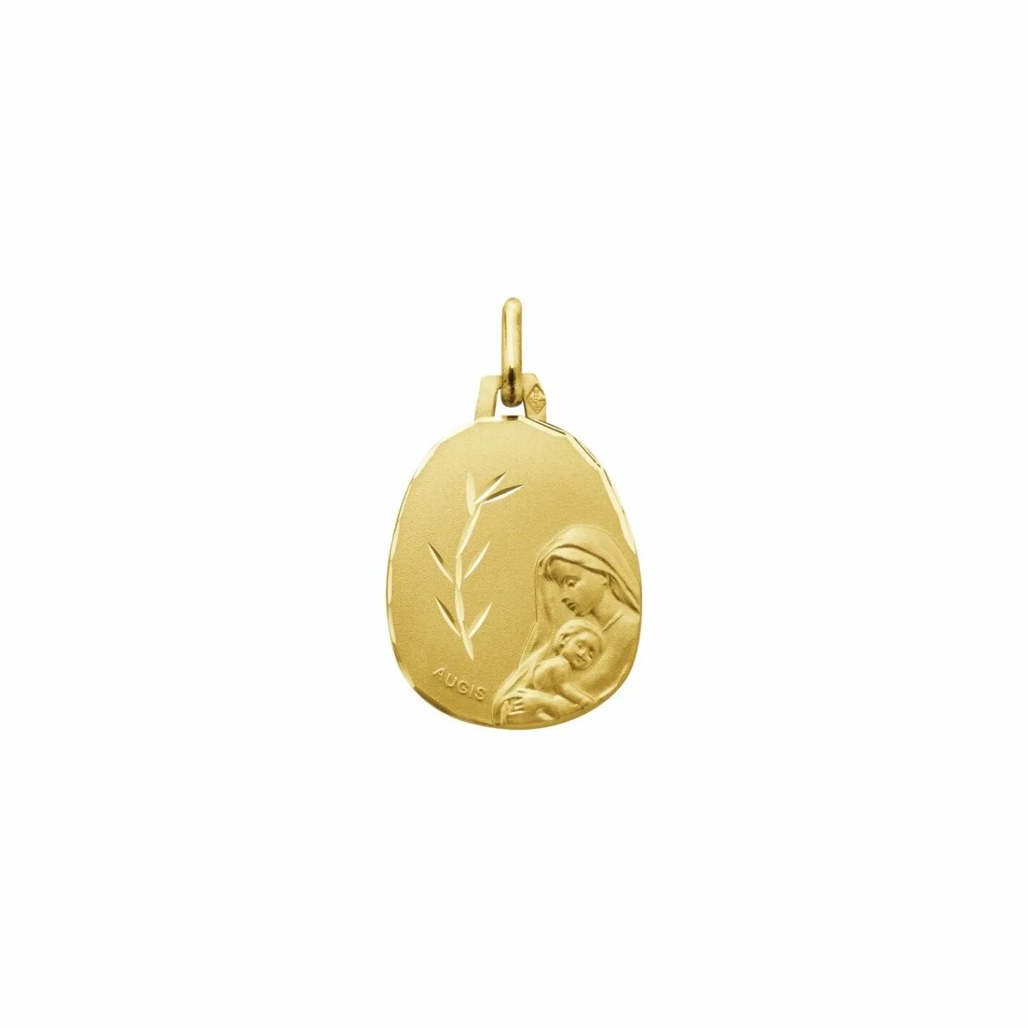 Augis Médaille Vierge à l'enfant en or jaune, 18mm Cheap