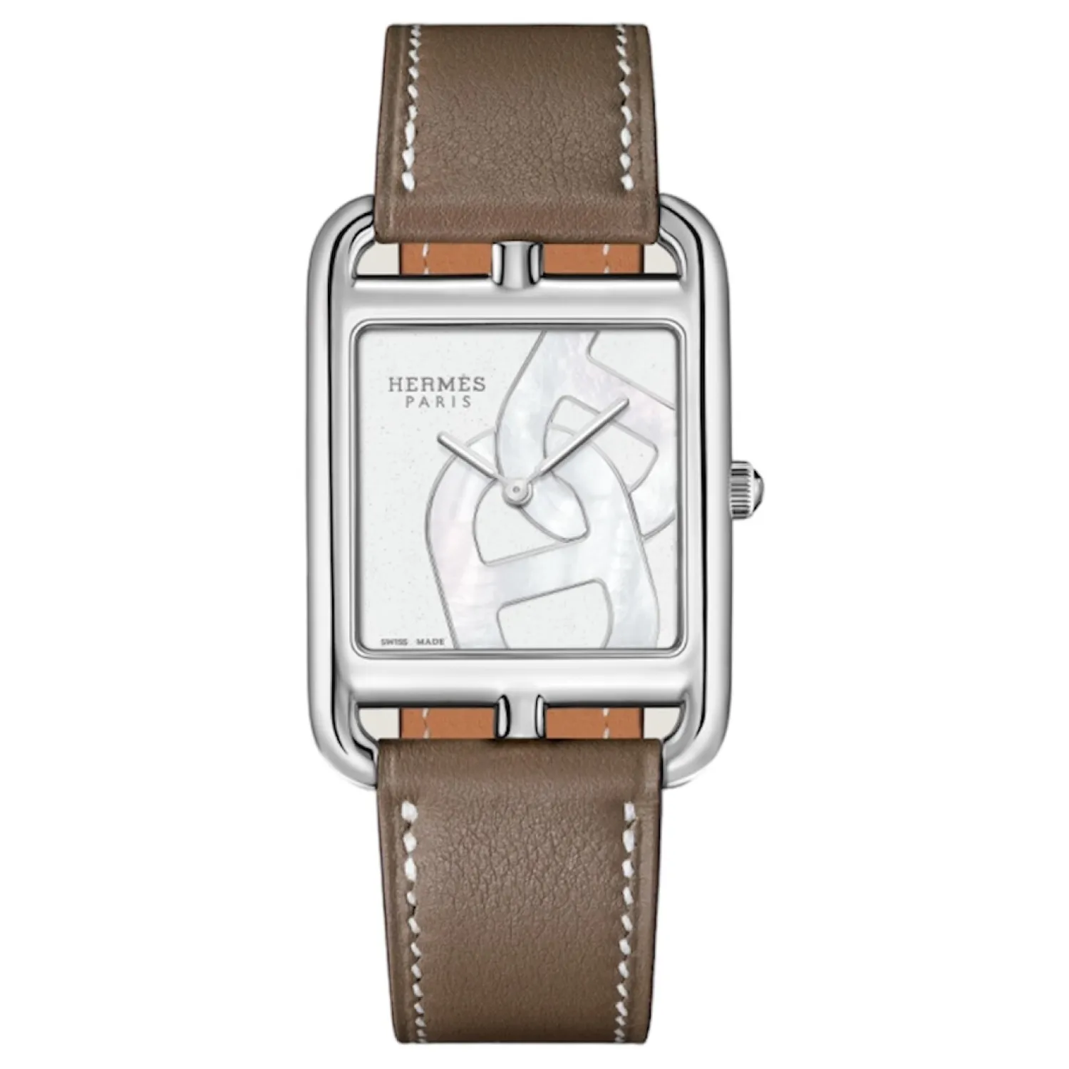 Hermès Montre Cape Cod, GM, bracelet Étoupe Sale