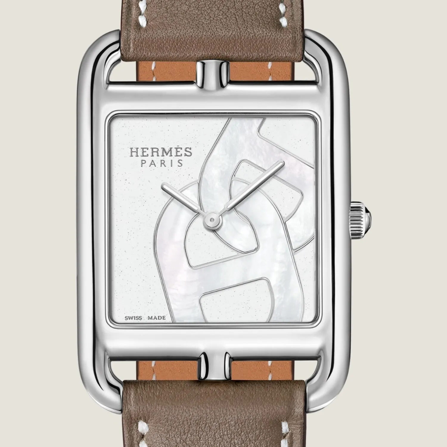 Hermès Montre Cape Cod, GM, bracelet Étoupe Sale