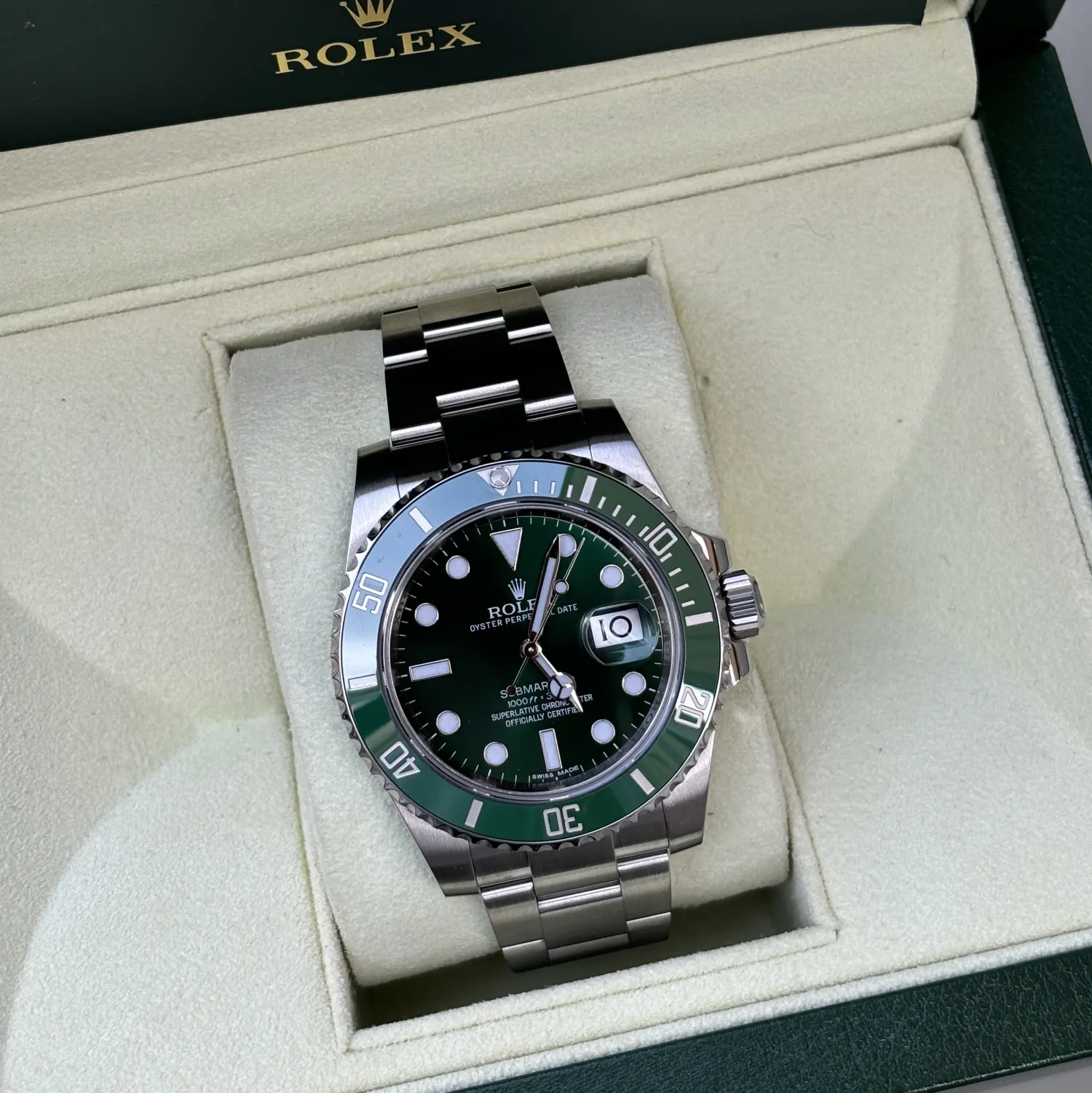 ROLEX - occasion Montre Rolex Submariner Date lunette verte New